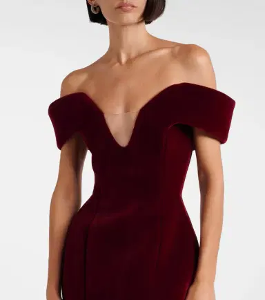 David Koma Off-shoulder velvet minidress | Thumbnail 3 David Koma Off-shoulder velvet minidress | Thumbnail 3