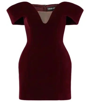 David Koma Off-shoulder velvet minidress | Thumbnail 1 David Koma Off-shoulder velvet minidress | Thumbnail 1