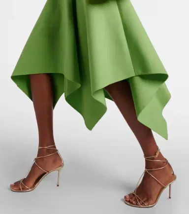 Oscar de la Renta Asymmetric wool-blend midi dress | Thumbnail 3 Oscar de la Renta Asymmetric wool-blend midi dress | Thumbnail 3