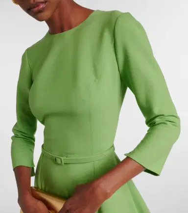 Oscar de la Renta Asymmetric wool-blend midi dress | Thumbnail 4 Oscar de la Renta Asymmetric wool-blend midi dress | Thumbnail 4