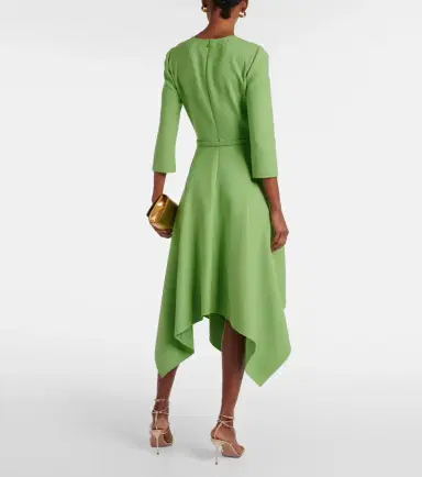 Oscar de la Renta Asymmetric wool-blend midi dress | Thumbnail 5 Oscar de la Renta Asymmetric wool-blend midi dress | Thumbnail 5