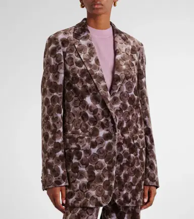 Dries Van Noten Printed cotton-blend blazer | Thumbnail 3 Dries Van Noten Printed cotton-blend blazer | Thumbnail 3