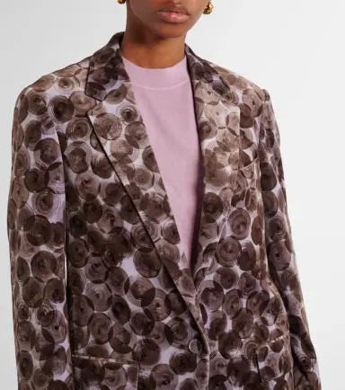 Dries Van Noten Printed cotton-blend blazer | Thumbnail 4 Dries Van Noten Printed cotton-blend blazer | Thumbnail 4