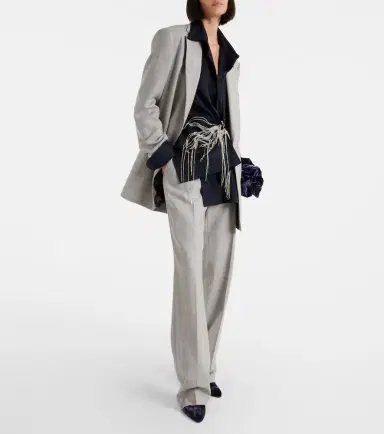 Dries Van Noten Checked wool straight pants | Thumbnail 2 Dries Van Noten Checked wool straight pants | Thumbnail 2