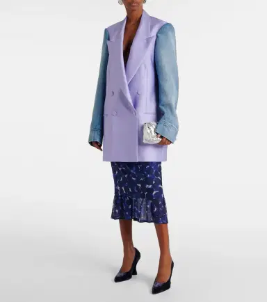 Dries Van Noten Denim-trimmed blazer | Thumbnail 4 Dries Van Noten Denim-trimmed blazer | Thumbnail 4