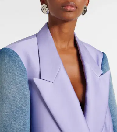 Dries Van Noten Denim-trimmed blazer | Thumbnail 5 Dries Van Noten Denim-trimmed blazer | Thumbnail 5