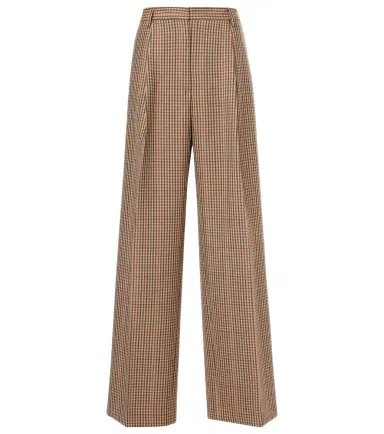 Dries Van Noten Checked wool wide-leg pants | Thumbnail 1 Dries Van Noten Checked wool wide-leg pants | Thumbnail 1