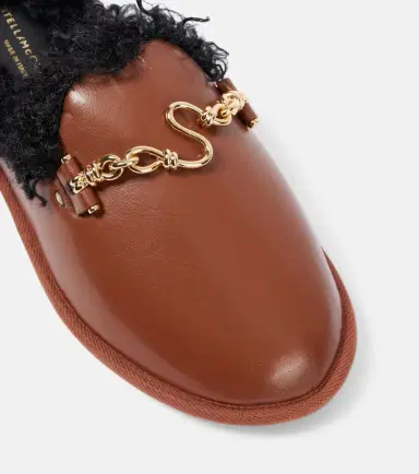 Stella McCartney Ryder teddy-trimmed faux leather mules | Thumbnail 2 Stella McCartney Ryder teddy-trimmed faux leather mules | Thumbnail 2