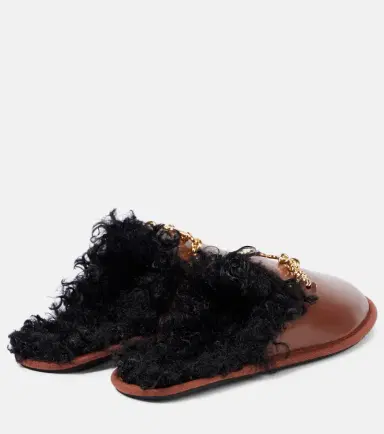 Stella McCartney Ryder teddy-trimmed faux leather mules | Thumbnail 3 Stella McCartney Ryder teddy-trimmed faux leather mules | Thumbnail 3