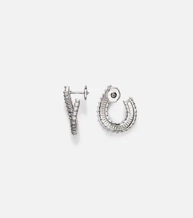Bucherer Fine Jewellery Baguette Love 18kt white gold earrings with diamonds | Thumbnail 2 Bucherer Fine Jewellery Baguette Love 18kt white gold earrings with diamonds | Thumbnail 2