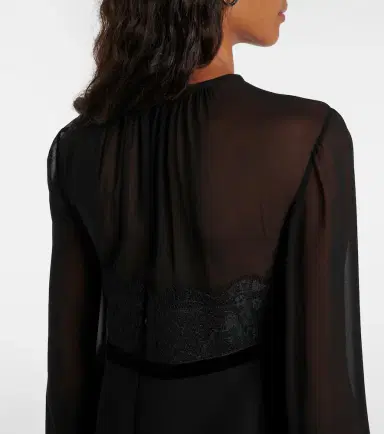 Max Mara Jader sablé and silk georgette minidress | Thumbnail 3 Max Mara Jader sablé and silk georgette minidress | Thumbnail 3
