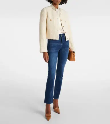 Frame Cropped cotton and wool jacket | Thumbnail 2 Frame Cropped cotton and wool jacket | Thumbnail 2