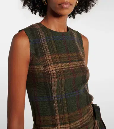 Polo Ralph Lauren Plaid wool-blend midi dress | Thumbnail 3 Polo Ralph Lauren Plaid wool-blend midi dress | Thumbnail 3