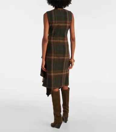Polo Ralph Lauren Plaid wool-blend midi dress | Thumbnail 5 Polo Ralph Lauren Plaid wool-blend midi dress | Thumbnail 5