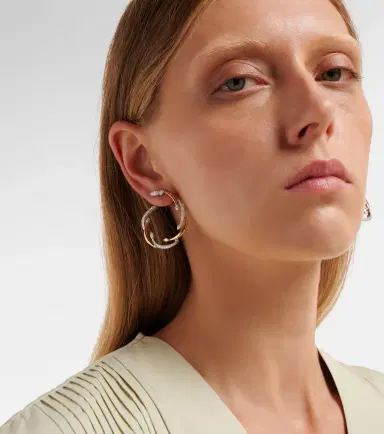 Yeprem Golden Strada 18kt yellow and white gold hoop earrings with diamonds | Thumbnail 5 Yeprem Golden Strada 18kt yellow and white gold hoop earrings with diamonds | Thumbnail 5