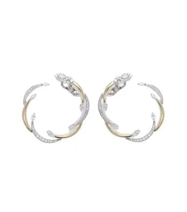 Yeprem Golden Strada 18kt yellow and white gold hoop earrings with diamonds | Thumbnail 1 Yeprem Golden Strada 18kt yellow and white gold hoop earrings with diamonds | Thumbnail 1
