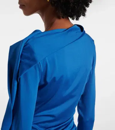 Victoria Beckham Ruched asymmetric jersey top | Thumbnail 5 Victoria Beckham Ruched asymmetric jersey top | Thumbnail 5
