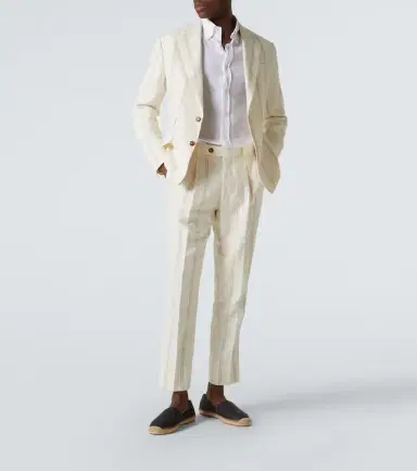 Brunello Cucinelli Striped linen and wool-blend suit | Thumbnail 4 Brunello Cucinelli Striped linen and wool-blend suit | Thumbnail 4