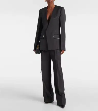 Victoria Beckham Paneled wool wide-leg pants | Thumbnail 3 Victoria Beckham Paneled wool wide-leg pants | Thumbnail 3