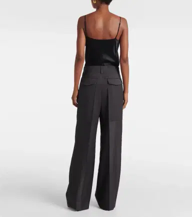 Victoria Beckham Paneled wool wide-leg pants | Thumbnail 4 Victoria Beckham Paneled wool wide-leg pants | Thumbnail 4