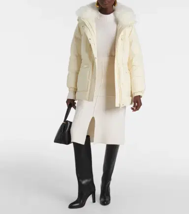 Yves Salomon Shearling-trimmed down jacket | Thumbnail 3 Yves Salomon Shearling-trimmed down jacket | Thumbnail 3