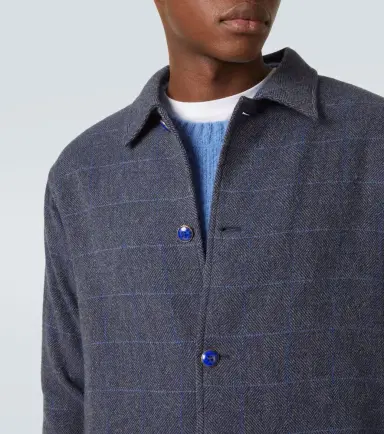 God's True Cashmere Wizard herringbone checked cashmere overshirt | Thumbnail 4 God's True Cashmere Wizard herringbone checked cashmere overshirt | Thumbnail 4