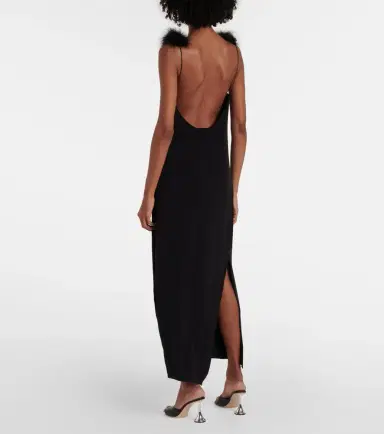 Coperni Boa feather-trimmed maxi dress | Thumbnail 5 Coperni Boa feather-trimmed maxi dress | Thumbnail 5
