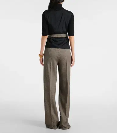 Max Mara Adige houndstooth wool-blend wrap top | Thumbnail 4 Max Mara Adige houndstooth wool-blend wrap top | Thumbnail 4