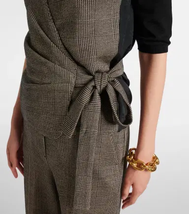 Max Mara Adige houndstooth wool-blend wrap top | Thumbnail 6 Max Mara Adige houndstooth wool-blend wrap top | Thumbnail 6
