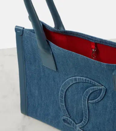Christian Louboutin By My Side E/W Large denim tote bag | Thumbnail 2 Christian Louboutin By My Side E/W Large denim tote bag | Thumbnail 2