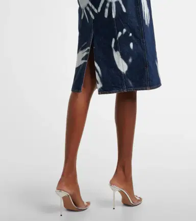 Area Printed strapless denim midi dress | Thumbnail 2 Area Printed strapless denim midi dress | Thumbnail 2