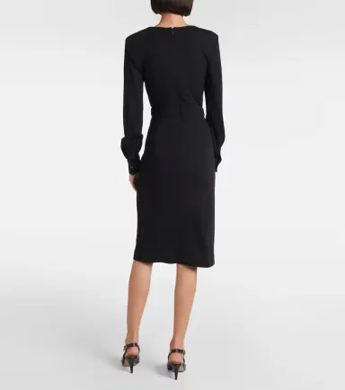 Max Mara Virtus gathered jersey midi dress | Thumbnail 3 Max Mara Virtus gathered jersey midi dress | Thumbnail 3