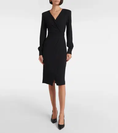 Max Mara Virtus gathered jersey midi dress | Thumbnail 4 Max Mara Virtus gathered jersey midi dress | Thumbnail 4