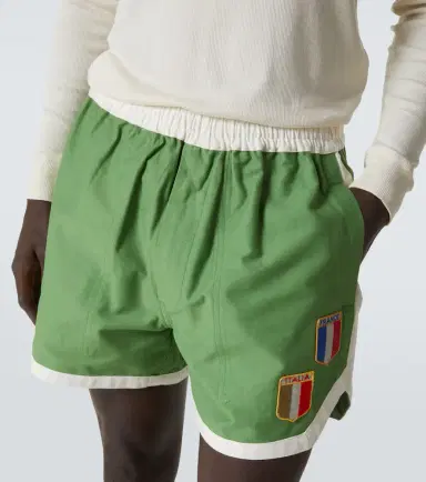 Bode Euro appliqué cotton shorts | Thumbnail 2 Bode Euro appliqué cotton shorts | Thumbnail 2
