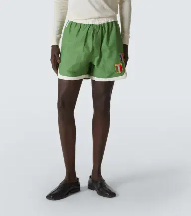 Bode Euro appliqué cotton shorts | Thumbnail 4 Bode Euro appliqué cotton shorts | Thumbnail 4