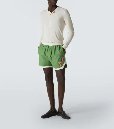 Bode Euro appliqué cotton shorts | Thumbnail 5 Bode Euro appliqué cotton shorts | Thumbnail 5
