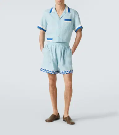 Bode Seedling Stripe linen Bermuda shorts | Thumbnail 3 Bode Seedling Stripe linen Bermuda shorts | Thumbnail 3