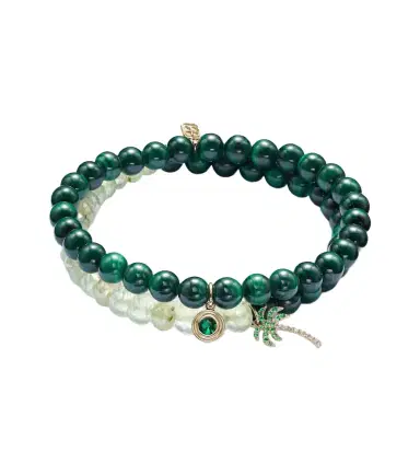 Sydney Evan 14kt yellow gold set of 2 bracelets with emeralds and diamonds | Thumbnail 1 Sydney Evan 14kt yellow gold set of 2 bracelets with emeralds and diamonds | Thumbnail 1