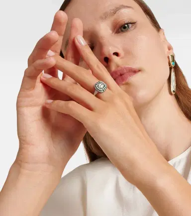 Kamyen Art Deco 18kt white gold and enamel ring with diamonds | Thumbnail 3 Kamyen Art Deco 18kt white gold and enamel ring with diamonds | Thumbnail 3