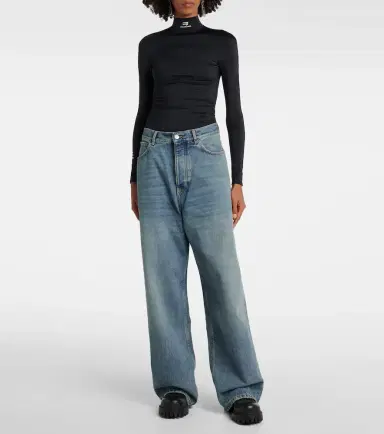 Balenciaga Faded mid-rise wide-leg jeans | Thumbnail 2 Balenciaga Faded mid-rise wide-leg jeans | Thumbnail 2