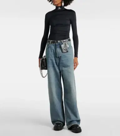 Balenciaga Faded mid-rise wide-leg jeans | Thumbnail 6 Balenciaga Faded mid-rise wide-leg jeans | Thumbnail 6