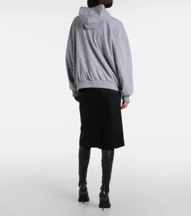 Balenciaga Logo cotton jersey hoodie | Thumbnail 3 Balenciaga Logo cotton jersey hoodie | Thumbnail 3
