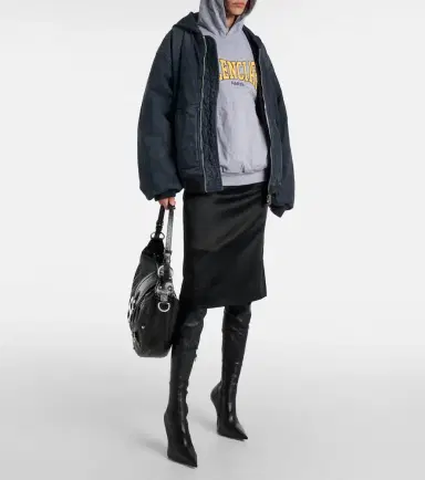 Balenciaga Logo cotton jersey hoodie | Thumbnail 4 Balenciaga Logo cotton jersey hoodie | Thumbnail 4
