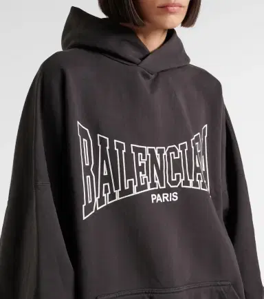 Balenciaga Logo cotton jersey hoodie | Thumbnail 3 Balenciaga Logo cotton jersey hoodie | Thumbnail 3