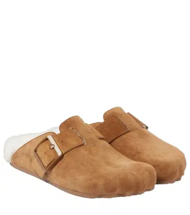 Balenciaga Sunday shearling-lined suede mules | Thumbnail 1 Balenciaga Sunday shearling-lined suede mules | Thumbnail 1