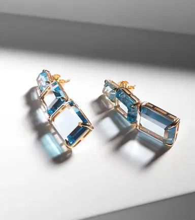 Mateo Arithmetic Composition 14kt gold drop earrings with topaz | Thumbnail 3 Mateo Arithmetic Composition 14kt gold drop earrings with topaz | Thumbnail 3
