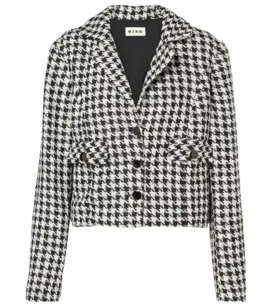 Rixo Houndstooth cropped jacket | Thumbnail 1 Rixo Houndstooth cropped jacket | Thumbnail 1