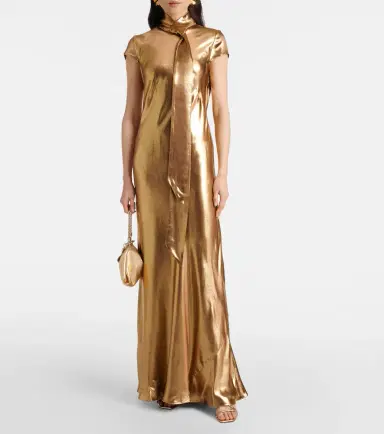 Galvan Solar Gaze scarf-detail satin gown | Thumbnail 2 Galvan Solar Gaze scarf-detail satin gown | Thumbnail 2