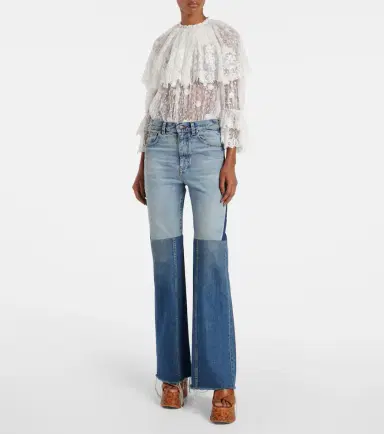 Chloé Chloé Patchwork flared jeans | Thumbnail 4 Chloé Chloé Patchwork flared jeans | Thumbnail 4