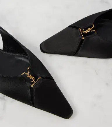 Saint Laurent Babylone crêpe slingback flats | Thumbnail 3 Saint Laurent Babylone crêpe slingback flats | Thumbnail 3